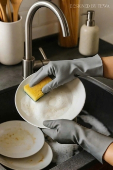 Găng tay cao su thiên nhiên màu xám