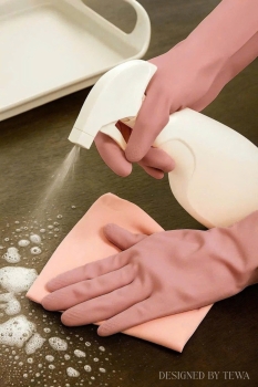 Găng tay cao su thiên nhiên màu hồng