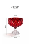 HŨ THỦY TINH CHÂN BỒNG 6 Màu VÂN KIM CƯƠNG 18CM
