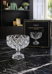 HŨ THỦY TINH CHÂN BỒNG 6 Màu VÂN KIM CƯƠNG 18CM