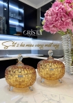 Bộ 2 Hũ Đựng Kẹo Thủy Tinh - 4 Màu Rực Rỡ CRISTA HOME Vân Caro