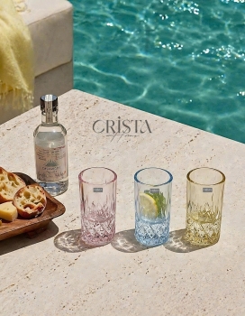 BỘ 6 LY RƯỢU THỦY TINH VÂN KIM CƯƠNG 30ML CRISTA HOME - 2 Màu