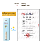 Ô màu trơn 10 nan kép chống UV có dải phản quang đi đêm (Màu kem)