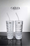BỘ 2 CỐC THỦY TINH KÈM ỐNG HÚT - 5 Màu, 500ML CRISTA HOME