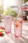 BỘ 2 CỐC THỦY TINH KÈM ỐNG HÚT - 5 Màu, 500ML CRISTA HOME