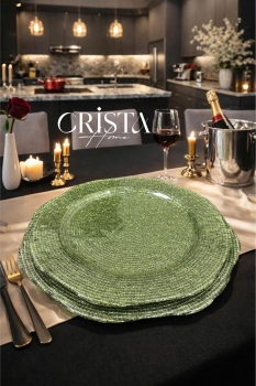 Bộ 2 Đĩa Thủy Tinh Tròn 30cm + 34cm - 4 màu