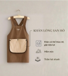 Tạp dề chống thấm kèm khăn lau màu Coffee