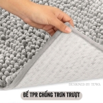 Thảm massage sợi nhung tuyết màu xám nhạt 60 x 40 cm